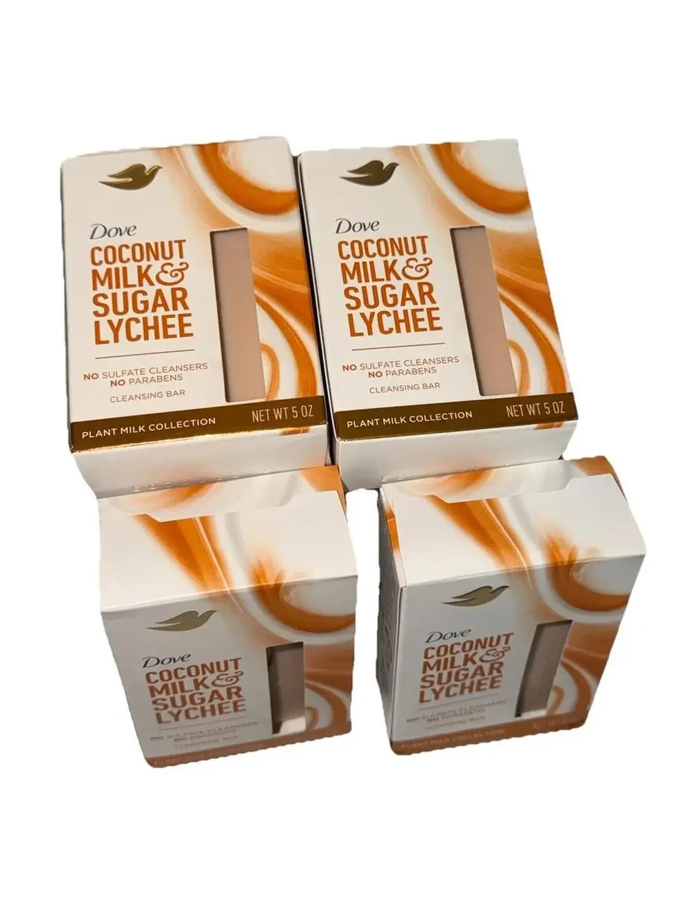 Lot Of 8 Dove Coconut Milk & Sugar Lychee Plant Milk Cleansing Bar Soap 5oz